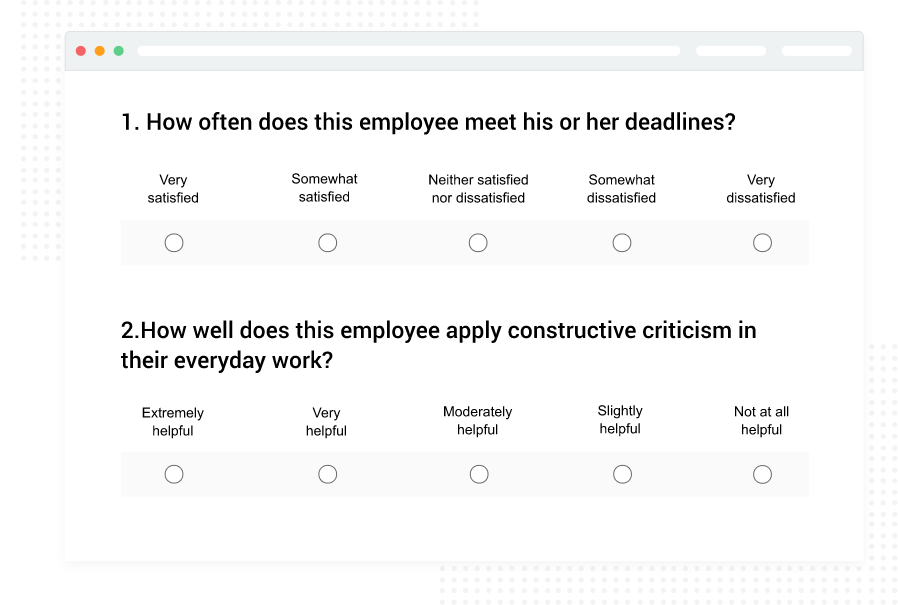 Employee Performance Survey Examples